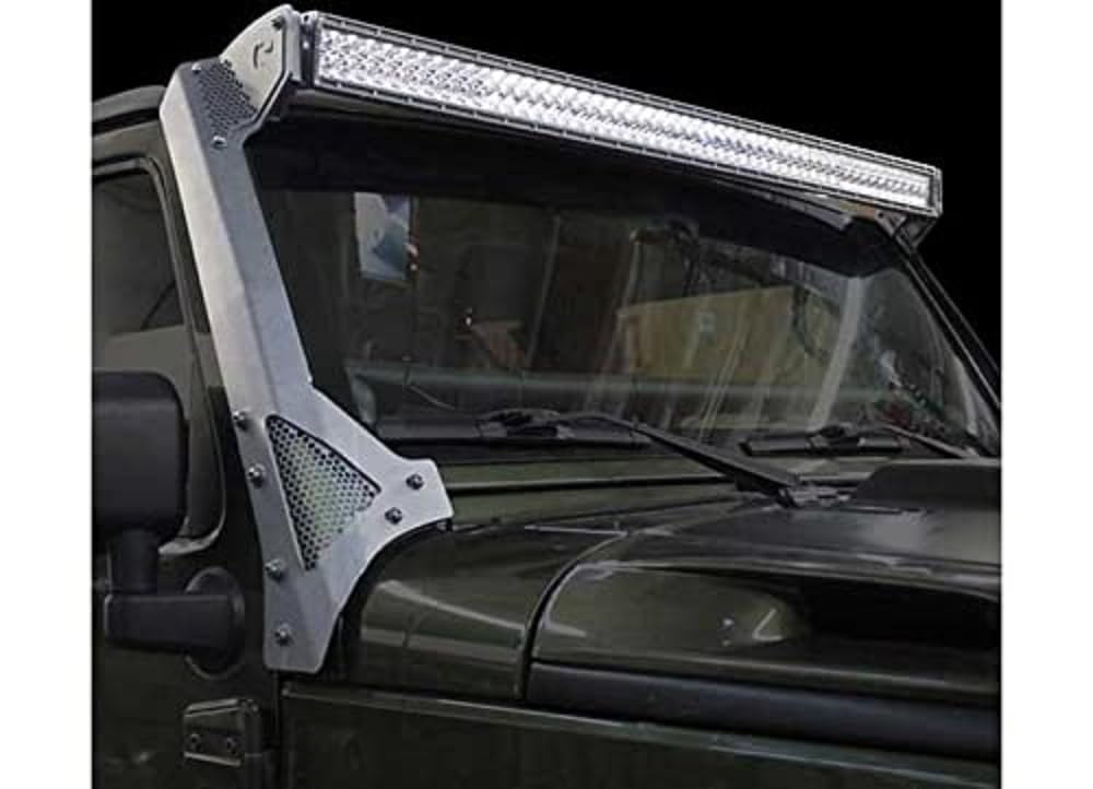 XE Windshield LED Light Frame Go Rhino for 50" LED Light Bar | Mild Steel, Textured Black | 730503T | Fits 2007-2018 Jeep Wrangler JK, JKU (Excludes Mojave, 392 and 4XE Models)