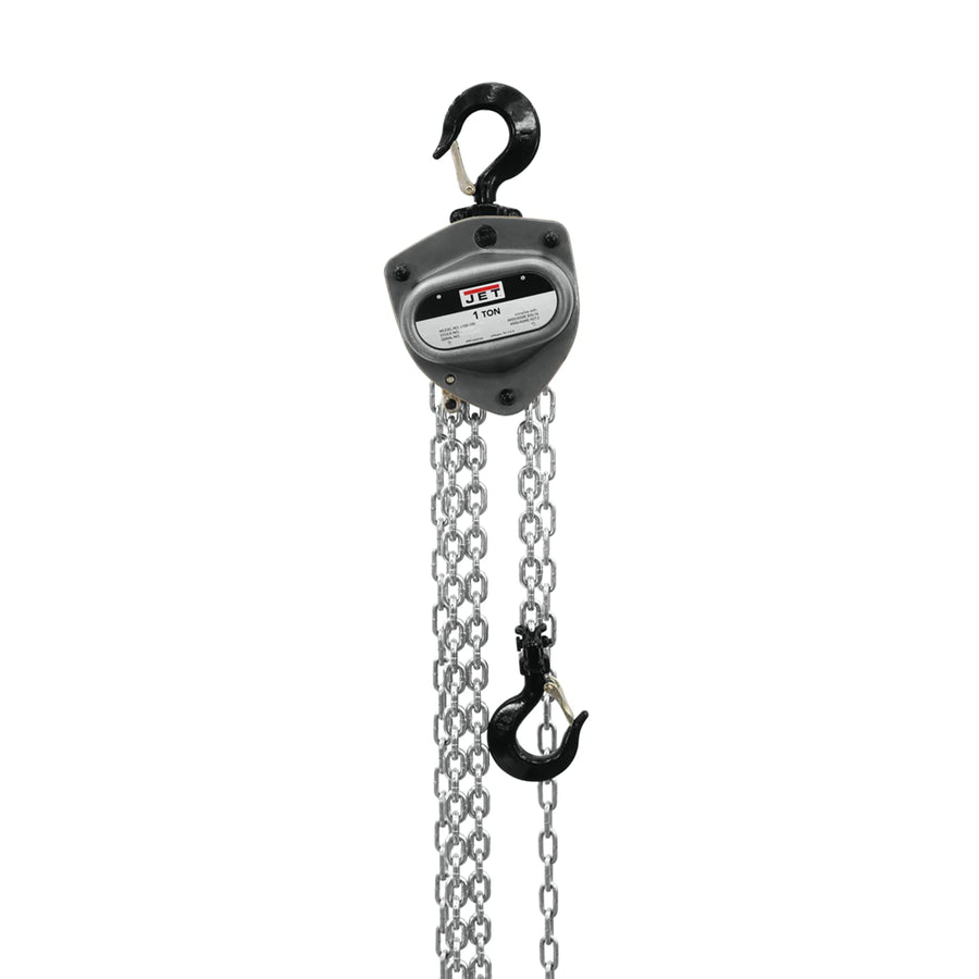 1-Ton JET Hand Chain Hoist, 20' Lift, Overload Protection (L-100-100WO-20)