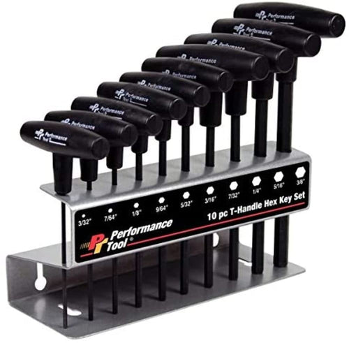 10 Piece SAE T-Handle Hex Key Set Wilmar WLMW80274