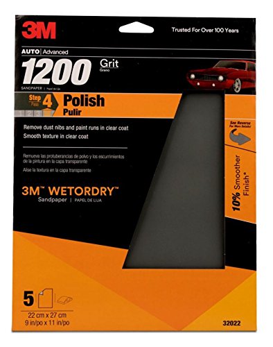 Wetordry Sandpaper Sheets, 9 in. x 11 in, 1200 grit, A Weight (5/Pack)