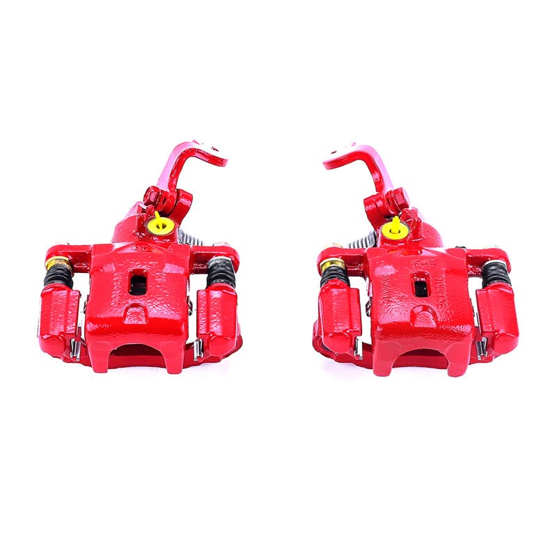 Power Stop S2854 Rear Pair of High-Temp Red Powder Coated Calipers For Hyundai Elantra 2001-2005, Hyundai Tiburon 2003-2004, Kia Spectra 2004-2005, Kia Spectra5 2005 [Model Specific]