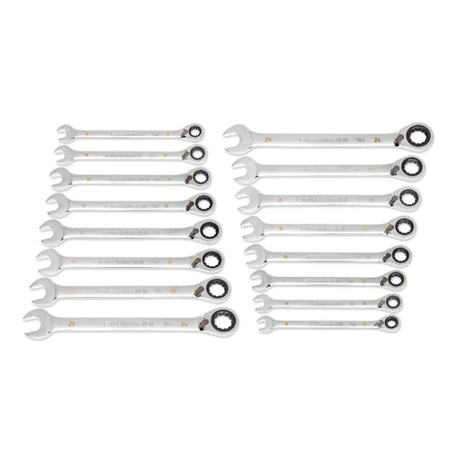 16 Piece GEARWRENCH 90-Tooth 12 Point Metric Reversible Ratcheting Wrench Set | 86629