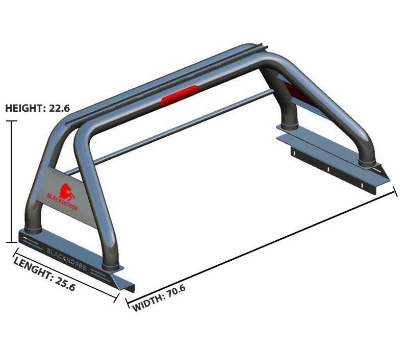 Classic BLACK HORSE Roll Bar Stainless Steel Compatible with 2020-2024 Jeep Gladiator-RB09SS