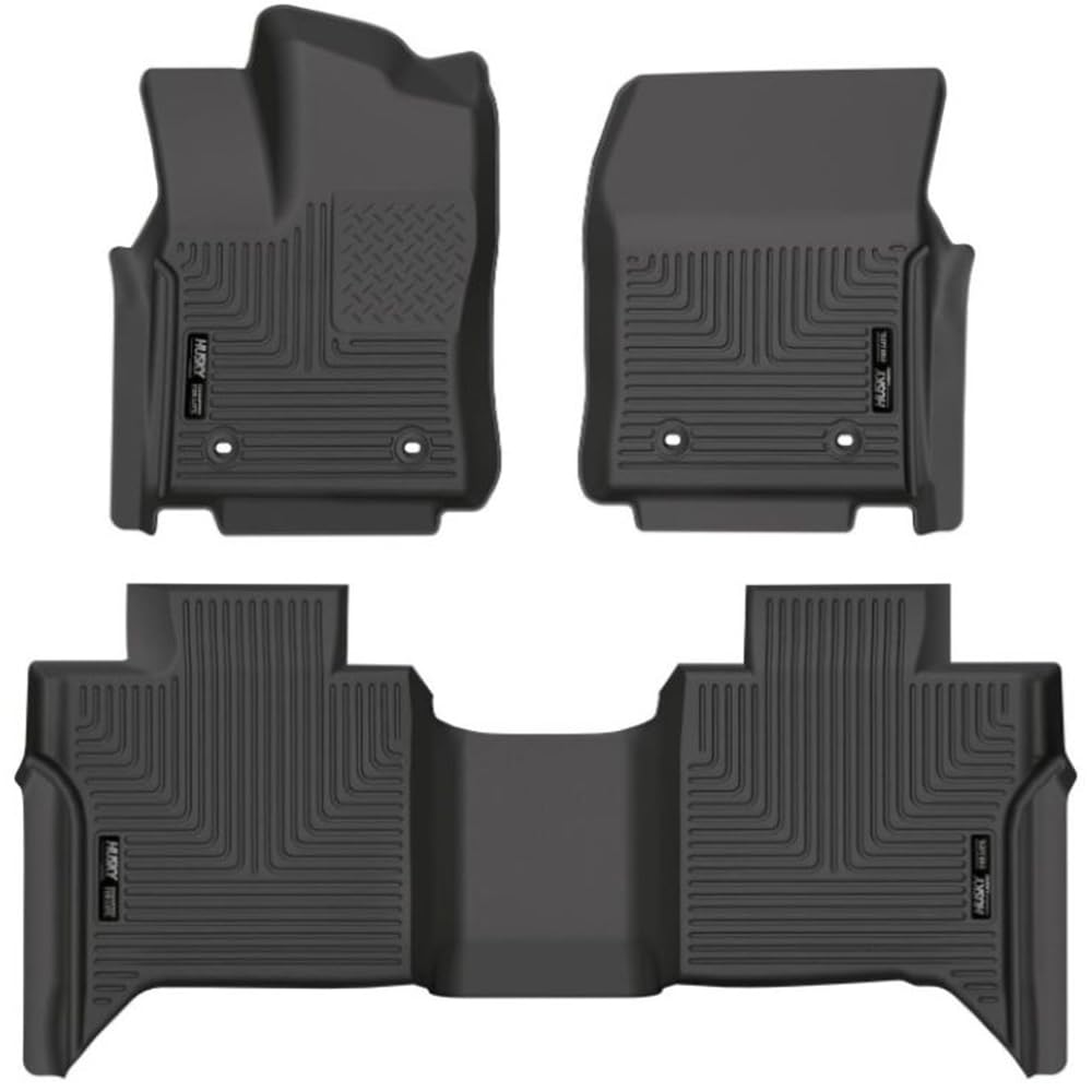 Weatherbeater Husky Liners Floor Mats | Fits 2022-2026 Toyota Tundra, CREWMAX CAB ONLY | Front & 2nd Row, 3-pc Black - 99481