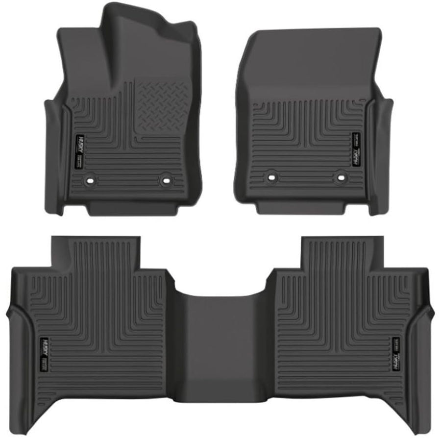 Weatherbeater Husky Liners Floor Mats | Fits 2022-2026 Toyota Tundra, CREWMAX CAB ONLY | Front & 2nd Row, 3-pc Black - 99481