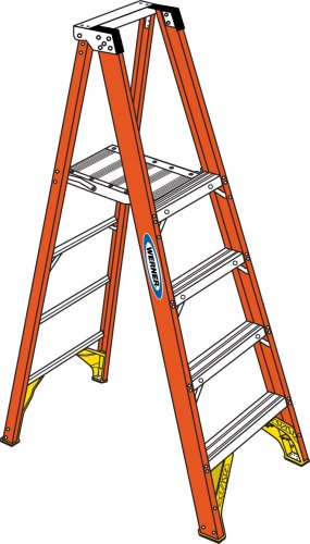 P6204 Werner 300-Pound Duty Rating Fiberglass Platform Ladder, 4-Foot