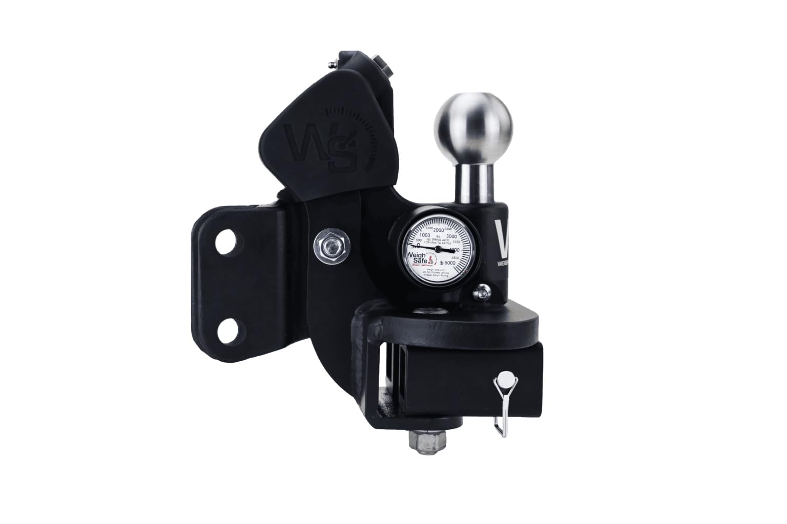 TrueTow Weigh Safe Heavyweight Distribution Hitch - Adjustable 4" Drop w/2.5" Shank - 22,000 lbs GTW w/Keyed Alike Hitch Pin, Coupler Lock, & Padlock