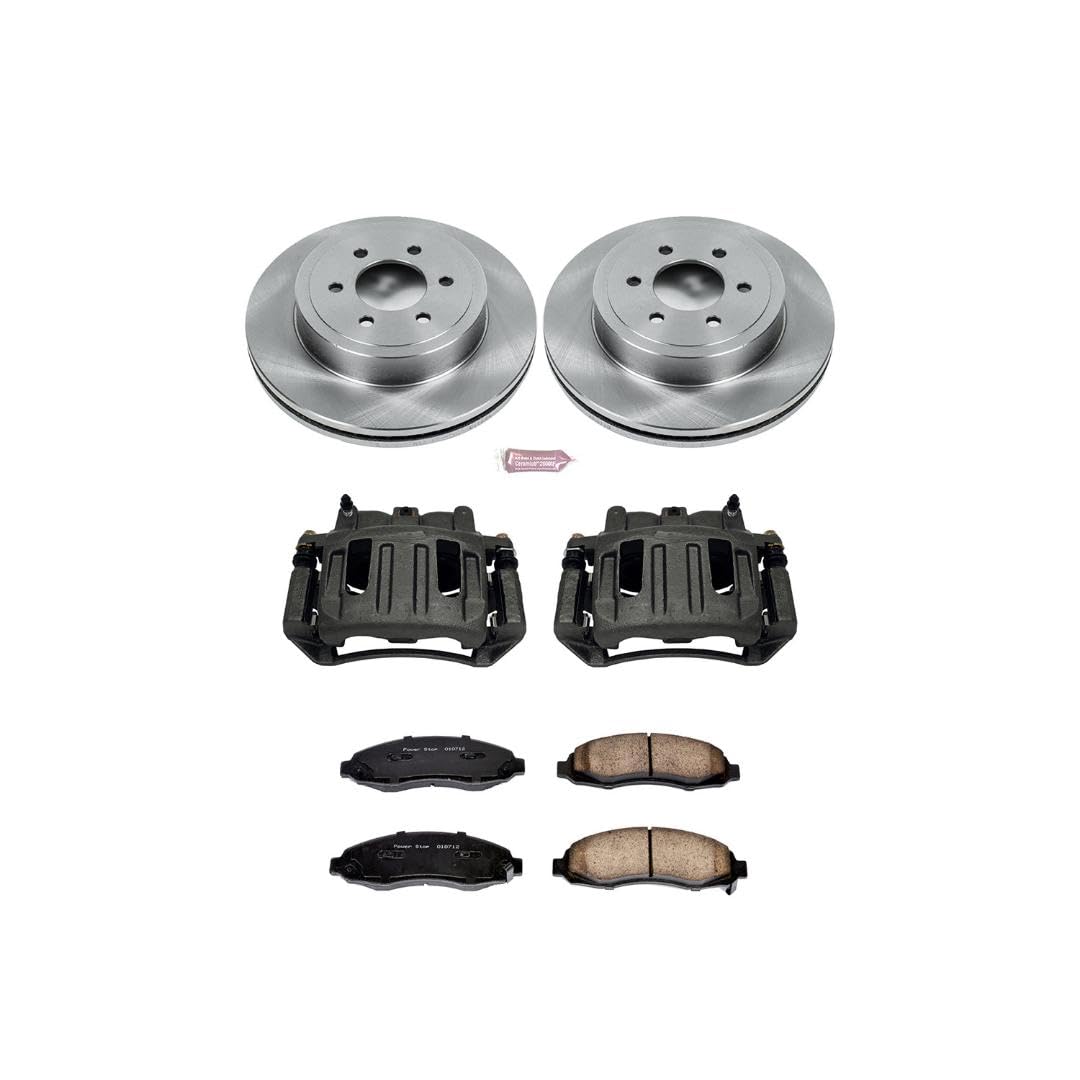 Power Stop KCOE2187 Replacement Autospeciality Front Caliper Kit- OE Rotors, Ceramic Brake Pads, Calipers For Dodge Dakota 2003-2004 [Model Specific]