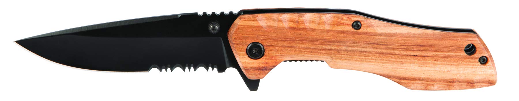 Zebrawood Performance Tool W9372 Folding Pocket Knife with Assisted Opening and Partially Serrated Blade (2 Pieces)