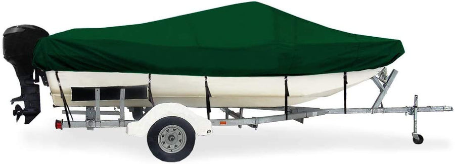 Trailerite Semi-Custom Boat Cover by Taylor Made Products for Modified Tri-Hull Boats with Inboard/Outboard Motor, Hunter Green (17'5" - 18'4" CL x 88" B)