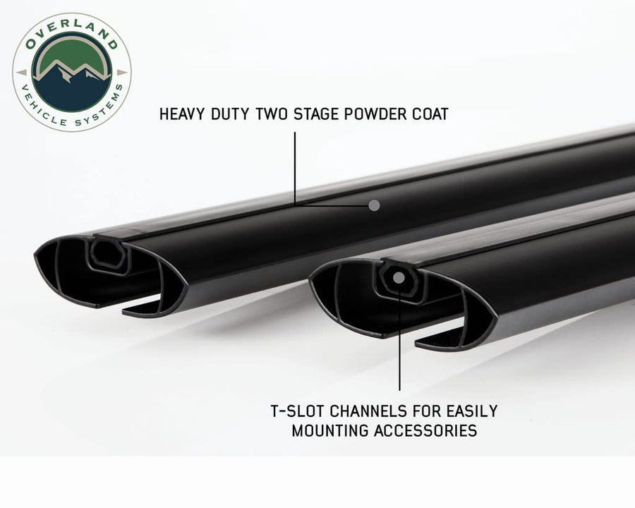 Freedom Bar Combo Mounting Kit - 4 Pieces Black Factory Side Rail Mount and 55" Black Straight Crossbars
