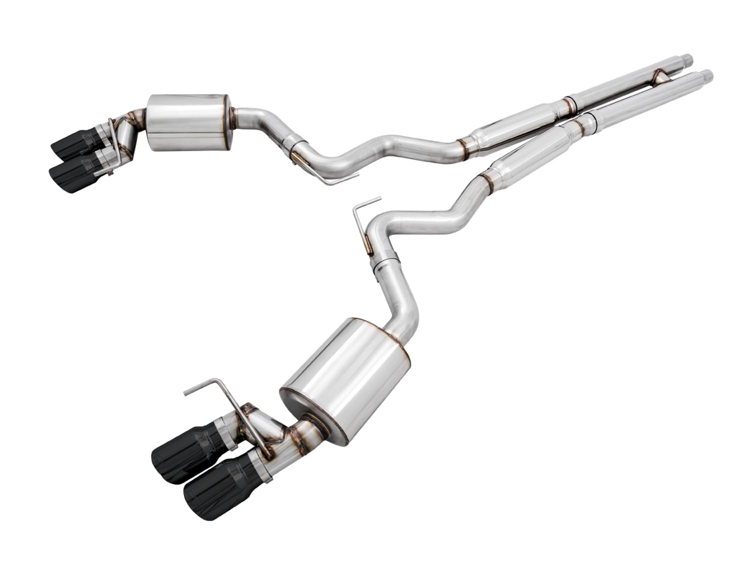 2018+ Ford Mustang GT (S550) AWE Tuning Cat-Back Exhaust - Touring Edition (Quad Diamond Black Tips) - 3015-43106