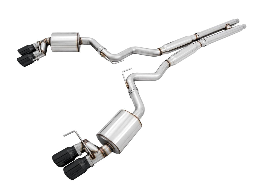 2018+ Ford Mustang GT (S550) AWE Tuning Cat-Back Exhaust - Touring Edition (Quad Diamond Black Tips) - 3015-43106