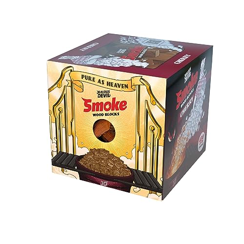 Premium Smoke Cherry Wood Blocks, 430 cu. in. - 100% Natural Wood Chunks Ideal for Smokers, BBQ, and Grilling