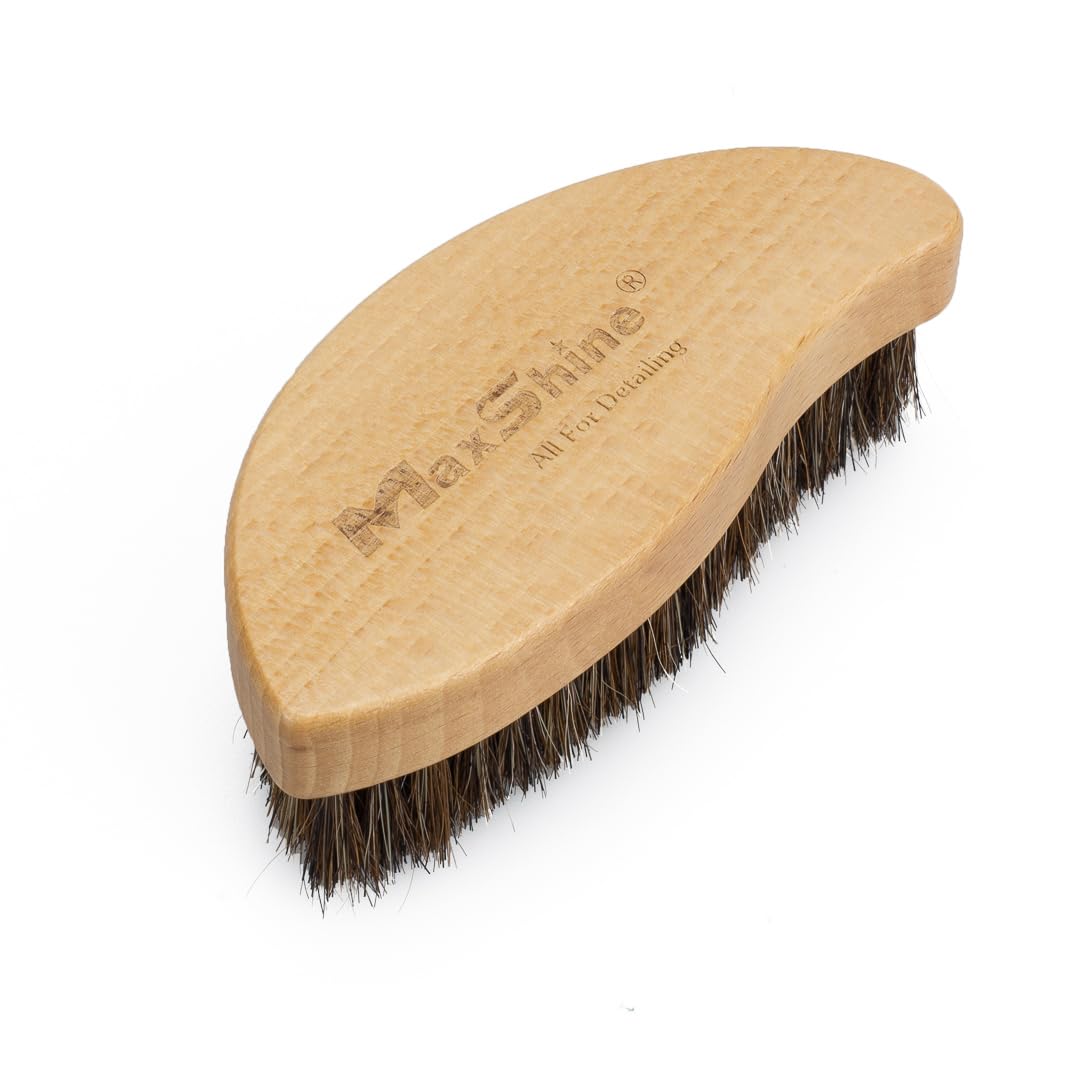 Maxshine Ergonomic Universal Interior Detailing Brush | Soft Horsehair & PP Bristles | Durable Car Cleaning Brush for Leather Seats, Upholstery, Dashboards & Interior Fabric Surfaces
