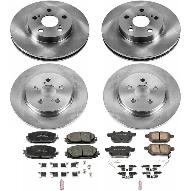 Power Stop KOE6487 Replacement Brake Kit-OE Front and Rear Brake Rotors & Ceramic Pads For Lexus CT200h 2011-2017 [Model Specific]