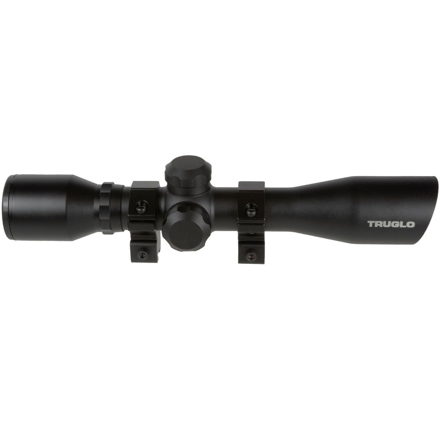 4x32MM TRUGLO Compact Tactical Hunting Shooting Durable Waterproof Fogproof Scratch-Resistant Aluminum Tube Duplex Reticle Riflescope with Weaver-Style 3/8 Mount & Lens Covers Included,Black