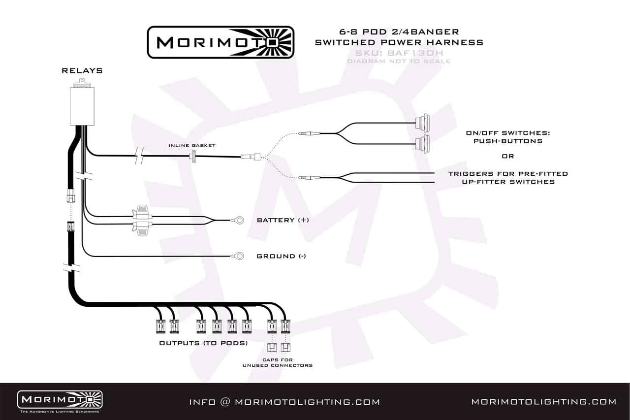 Morimoto Switched Power Harness BAF130H: 2 Or 4Banger Bar (6-8 Pods)