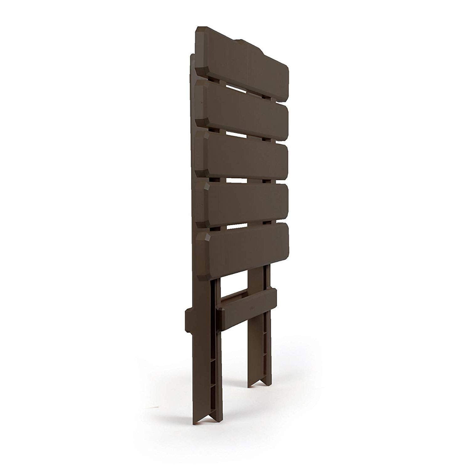 Camco 51886 Large Mocha Adirondack Portable Outdoor Folding Side Table, Perfect for The Beach, Camping, Picnics, Cookouts & More, Weatherproof & Rust Resistant