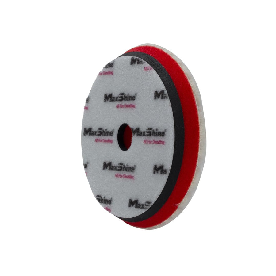 5” Maxshine Universal Wool Buffing & Polishing Pad for Cutting | 100% Natural Wool with Hook & Loop Backing | DA Polisher Compatible | Professional Pad for Heavy Defect Removal & Paint Correction