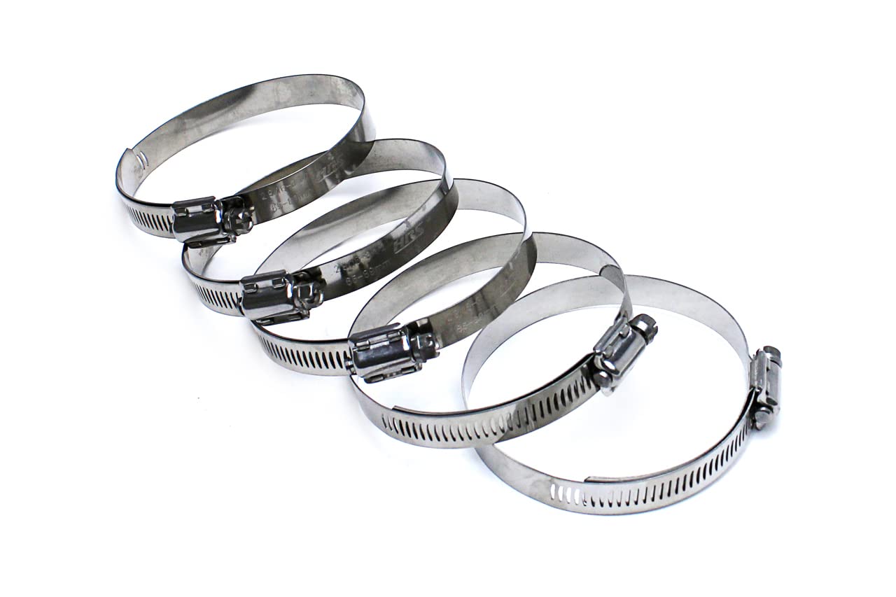 Worm Gear HPS Stainless Steel Liner Clamp Size 60 5pc Pack 3-5/16" - 4-1/4" (84mm-108mm)