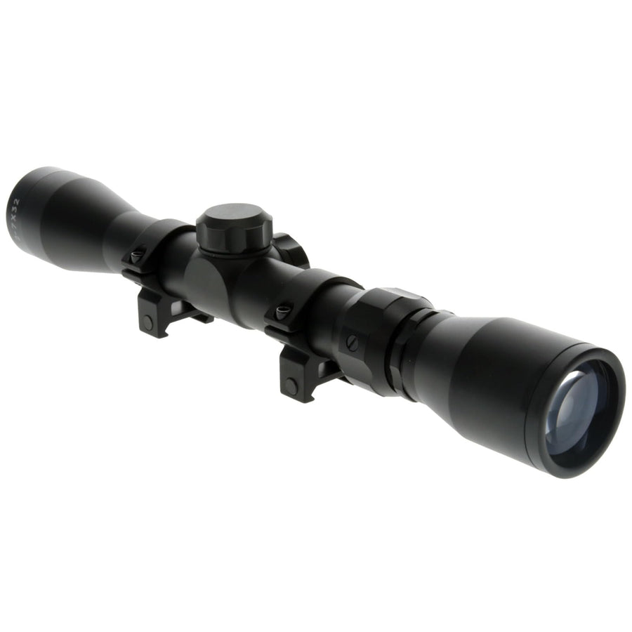 TRUGLO Hunting TRUSHOT Shooting Durable Waterproof Fogproof Shock Resistant 1" Aluminum Tube Duplex Reticle Riflescope | Scope Rings Included - Weaver-Style, 2-7 x 32mm