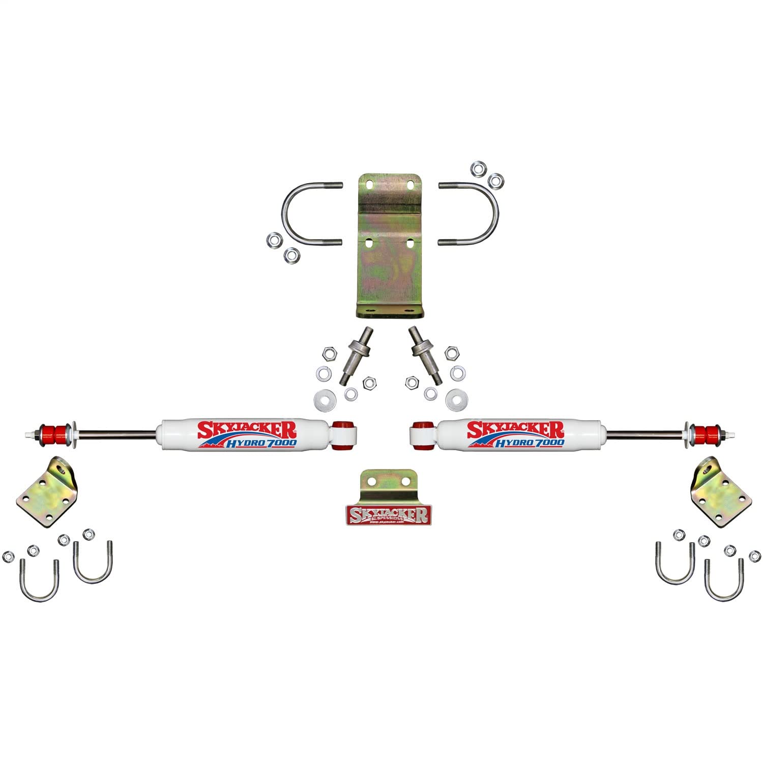 Steering Stabilizer Dual Kit Skyjacker 7208 Hardware Boots Not Incl. Due To Clearance Issues White