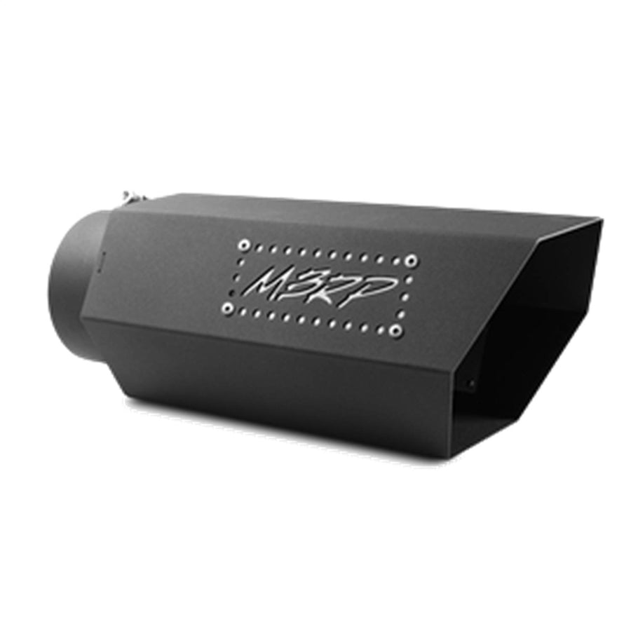 MBRP Hex Tip Universal 5in Inlet 16in Length w/Logo - Black Coated