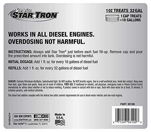 Star Tron Enzyme Fuel Treatment - Diesel Formula Super Concentrated - 1 oz. Treats 32 Gallons - 1 GAL (093100N)