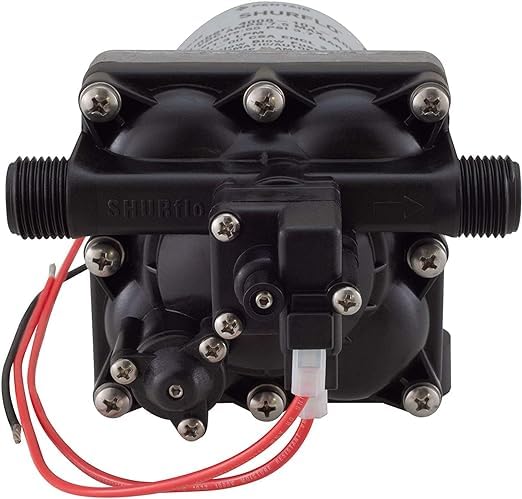 12V Shurflo 4008 101-A65 | 3 Gallon RV replacement water pump | 3 Gallons per Minute | 55 psi | Lightweight | Suitable for RV, Marine & non-potable water application