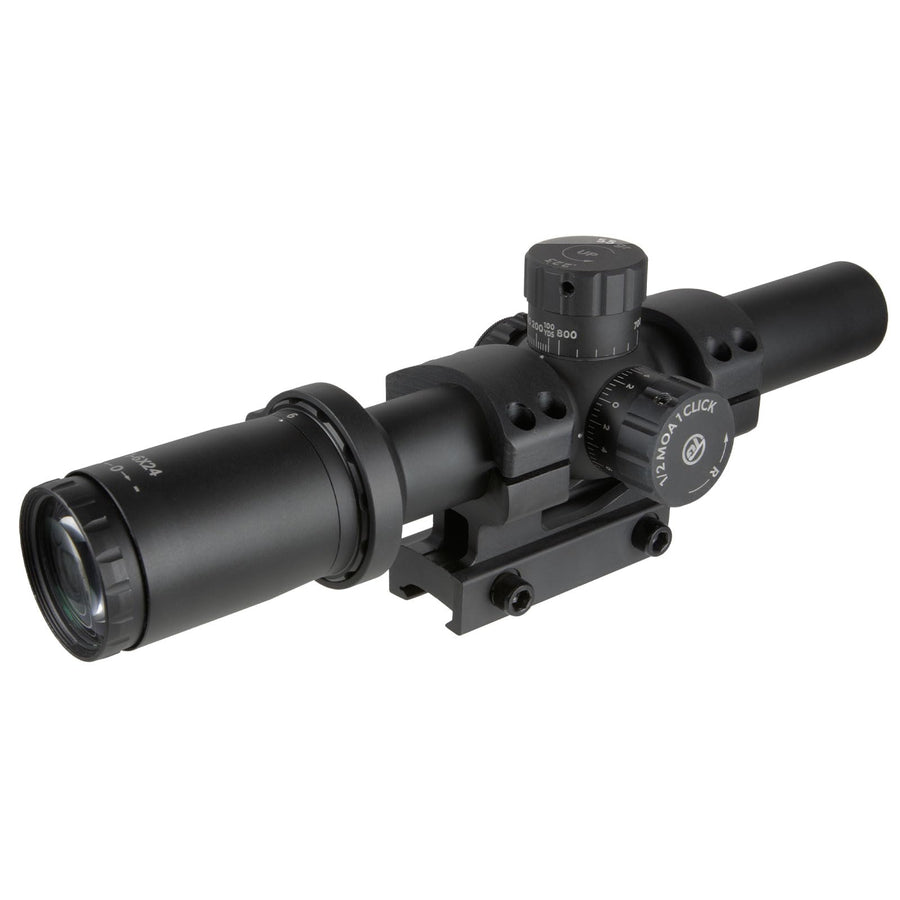 Omnia TRUGLO Tactical Hunting Shooting Durable Fogproof Shock Resistant 30mm One-Piece Aluminum Tube Illuminated All Purpose Tactical Reticle Riflescope | Flip-Up Lens Cap Included | 6 1-6X24 30MM