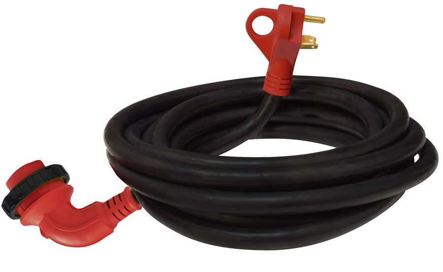 Mighty Cord Valterra RV 30-Amp 90-Degree Detachable Power Cord, 25-Foot Cord for RV, Red