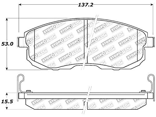 Front StopTech 308.08151 Brake Pads with Shims and Hardware Street
