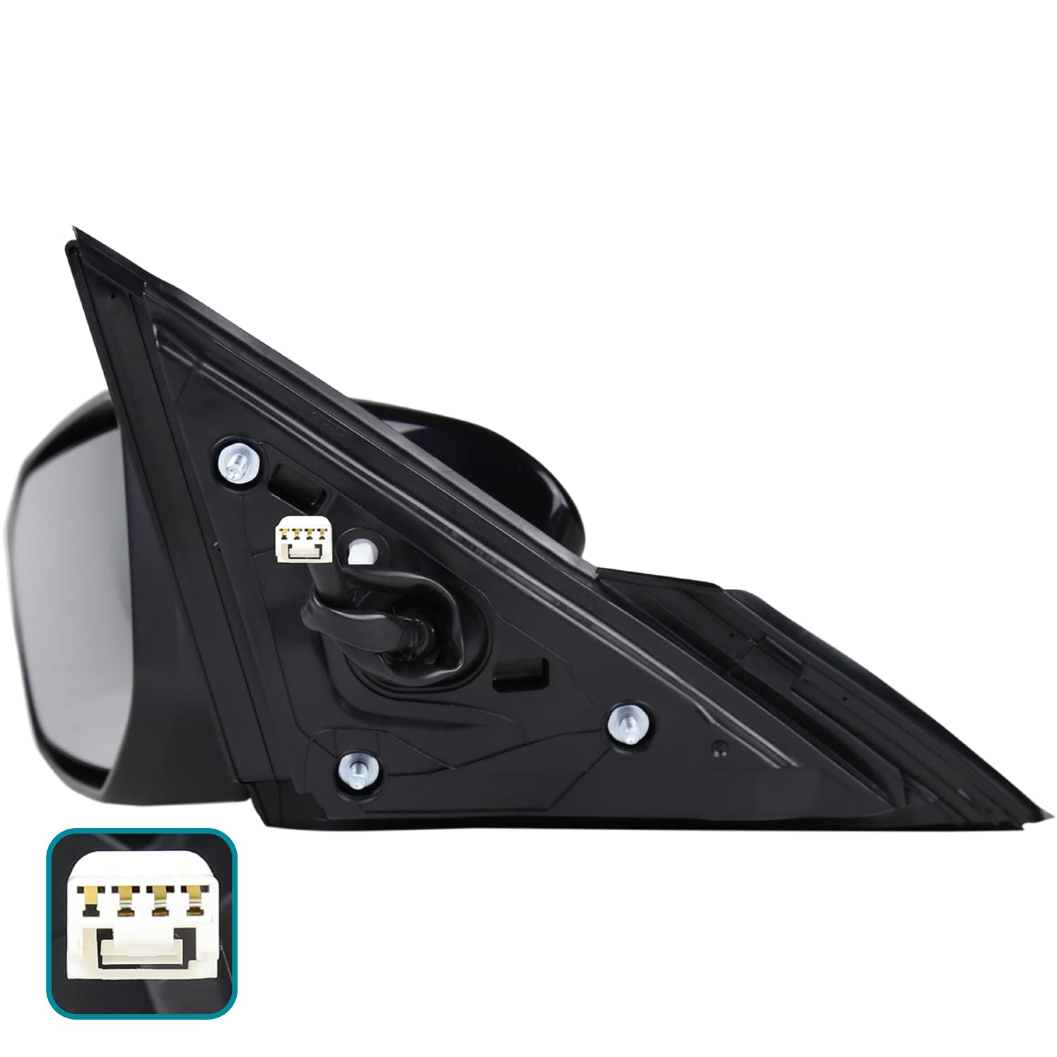 3-Pin Folding Mirror Spec-D Tuning Left Driver Side Black Compatible with 2016-2021 Honda Civic