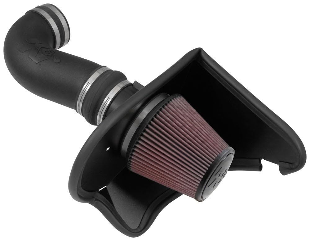 Cold Air Intake System K&N: High-Flow Air Filter, Increase Performance & Acceleration: Compatible with 2016-2024 CHEVROLET: Camaro SS, 63-3092