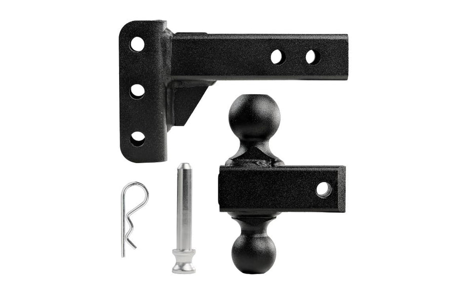 2.0" Adjustable BulletProof Hitches Light Duty Trailer Hitch (10,000 lb. Rating) - 2" Drop/Rise Trailer Hitch with 2" & 2-5/16" Dual Ball - Powder Coat, Box Steel, Corrosion-Resistant