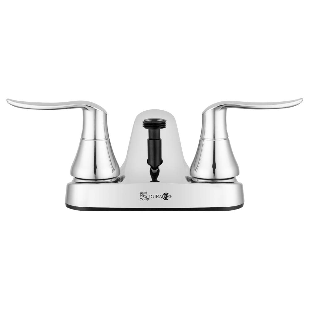 Dura Faucet RV Bathroom Faucet DF-PL720LH-CP with Winged Levers and Shower Hose Diverter (Chrome)