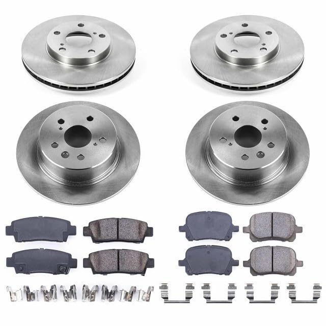 POWERSTOP Autospecialty KOE6345 Front and Rear Replacement Brake Kit-OE Brake Rotors & Ceramic Brake Pads For Toyota Avalon 1998-1999 [Model Specific]