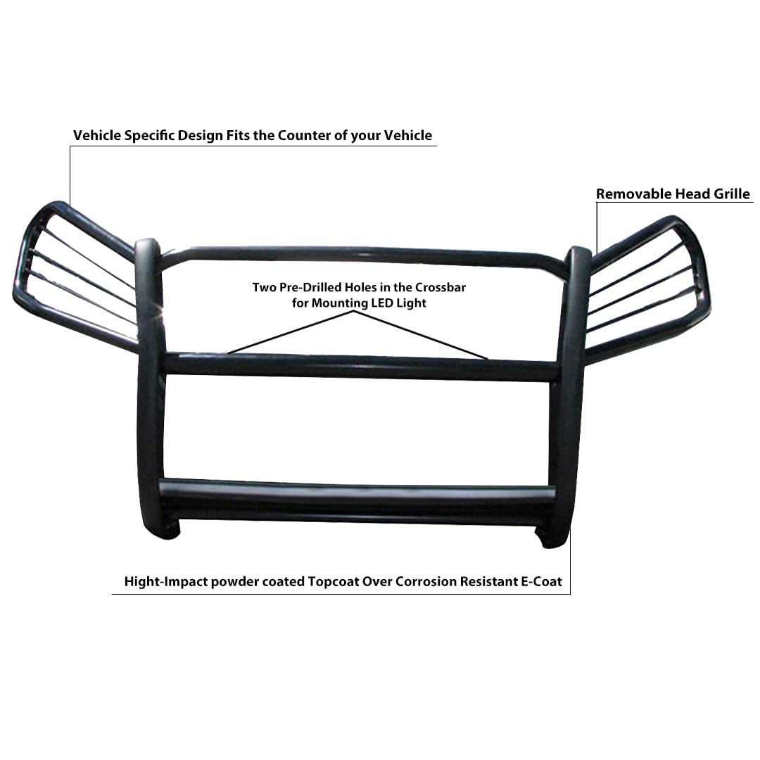 Bumper Guard Black Horse Grille brush Modular Black Compatible with 2006-2018 Toyota RAV4-17A093902MA