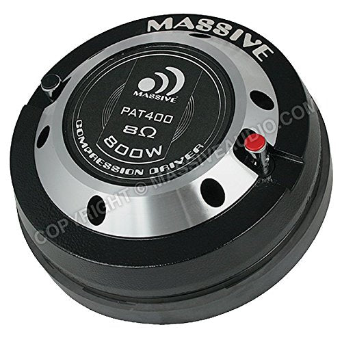 Massive Audio 400 PAT Compression Driver | 2" Exit, 8 Ohm Titanium Diaphragm Tweeter | 800W Peak High-Frequency Super Tweeter for Car Audio