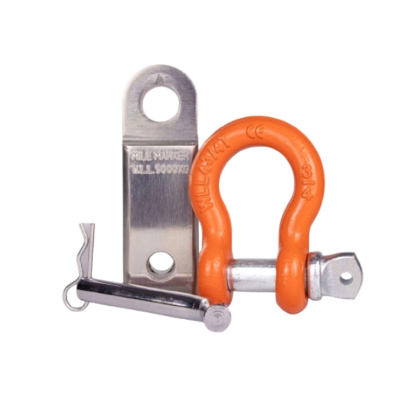 Mile Marker Steel Hitch Receiver 60-65000C with D Ring fits all Standard Class III Hitches with 2” Receivers - Zinc Coated Aluminum - Dual Sided Mounting Options - Corrosion Resistant - Easy Install