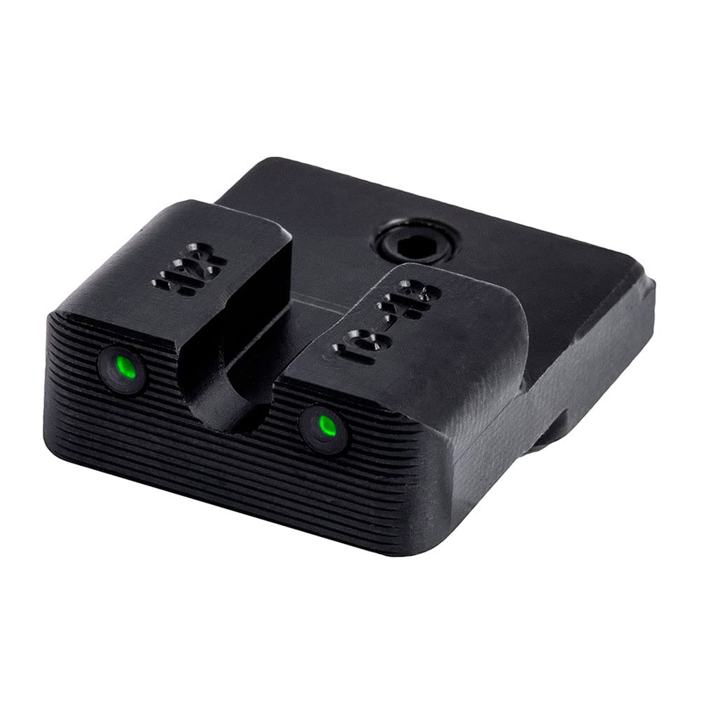 Tritium Pro Night Sights TRUGLO, Compatible with H&K VP9, VP40, P30SK, P30L, 45, & 45 Tactical (Including Compact) | Glow-in-The-Dark Front & Rear Gun Sight Set with White Focus Lock Front Ring