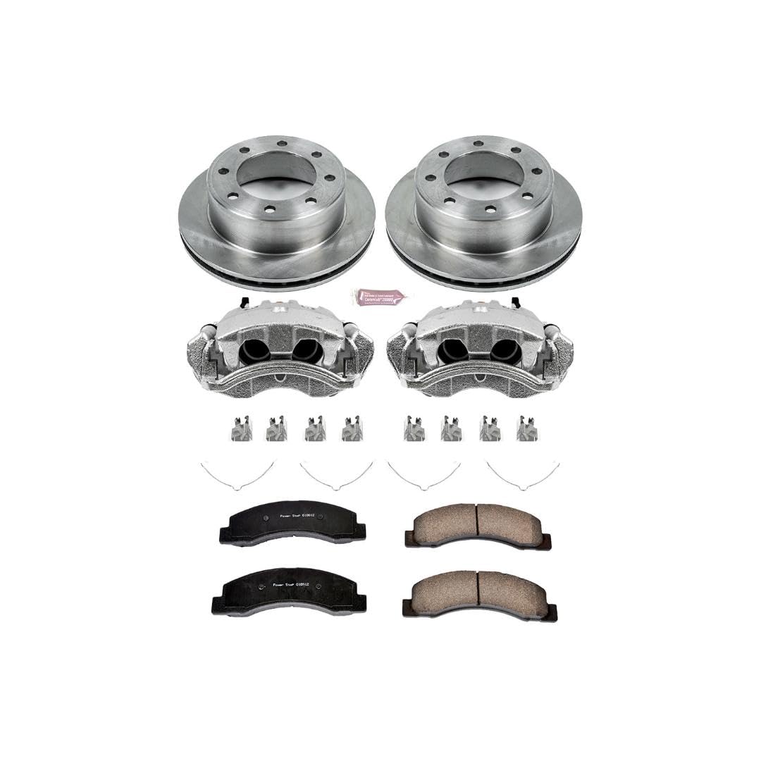 Power Stop Autospecialty KCOE1889 1-Click OE Replacement Brake Kit with Calipers For Ford F-350 Super Duty 1999-2000 [Model Specific]