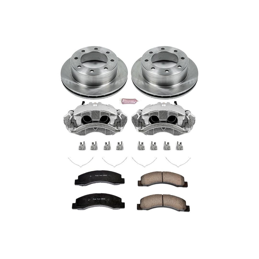 Power Stop Autospecialty KCOE1889 1-Click OE Replacement Brake Kit with Calipers For Ford F-350 Super Duty 1999-2000 [Model Specific]