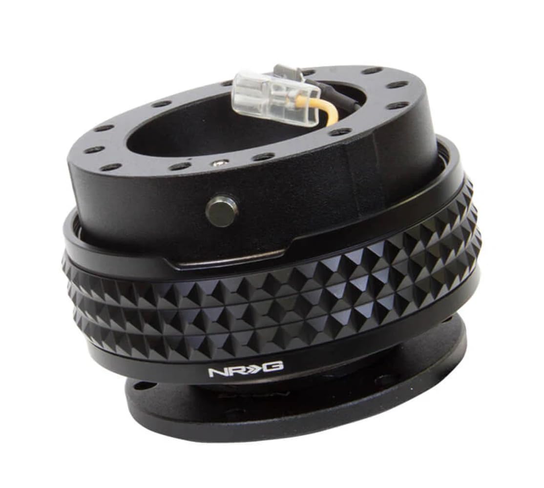 NRG Innovations GEN 2.1 NRG-SRK-210BK-BK Steering Wheel Quick Release Adapter, 6-Hole & 6x70 and 6x74mm Bolt Patterns Black Body/Black Pyramid Ring