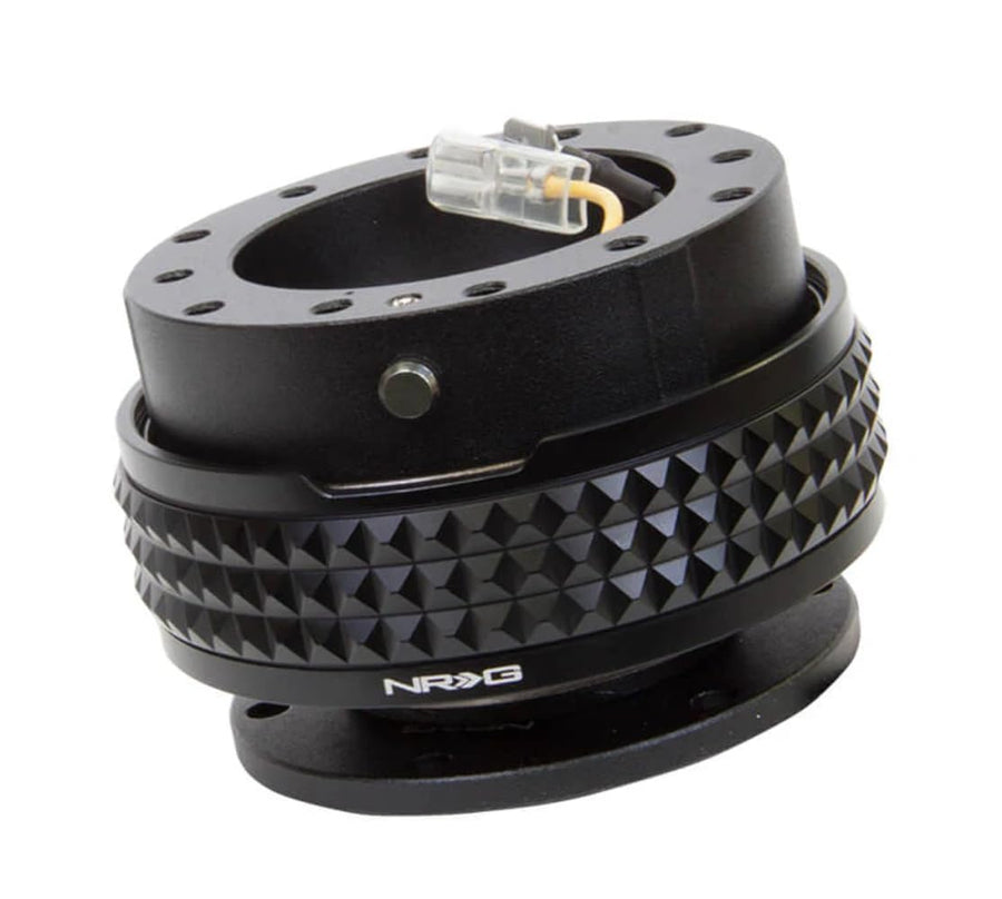 NRG Innovations GEN 2.1 NRG-SRK-210BK-BK Steering Wheel Quick Release Adapter, 6-Hole & 6x70 and 6x74mm Bolt Patterns Black Body/Black Pyramid Ring
