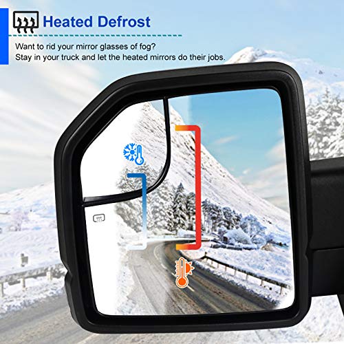 Power Heated LED Signal Side Mirrors Spec-D Tuning Compatible with 2003-2006 Ford Expedition, Left + Right Pair