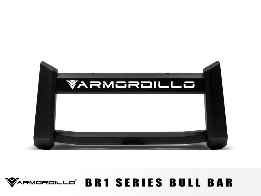 BR1 Bull Bar Armordillo Compatible with 2022-2024 Chevy Silverado 1500 Pickup Truck|8724231|Matte Black|Steel Bumper Bull Guard