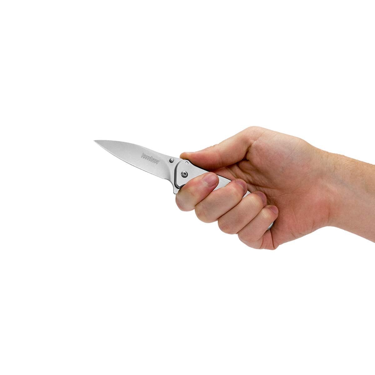 Kershaw Pocketknife Zing SS, 3" 8Cr13MoV Stainless Steel Blade, Assisted Thumb-Stud and Flipper Opening EDC