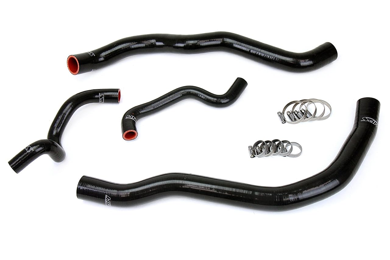 Black HPS 57-1418-BLK-2 Reinforced Silicone Radiator Hose Kit Coolant for Hyundai 11-14